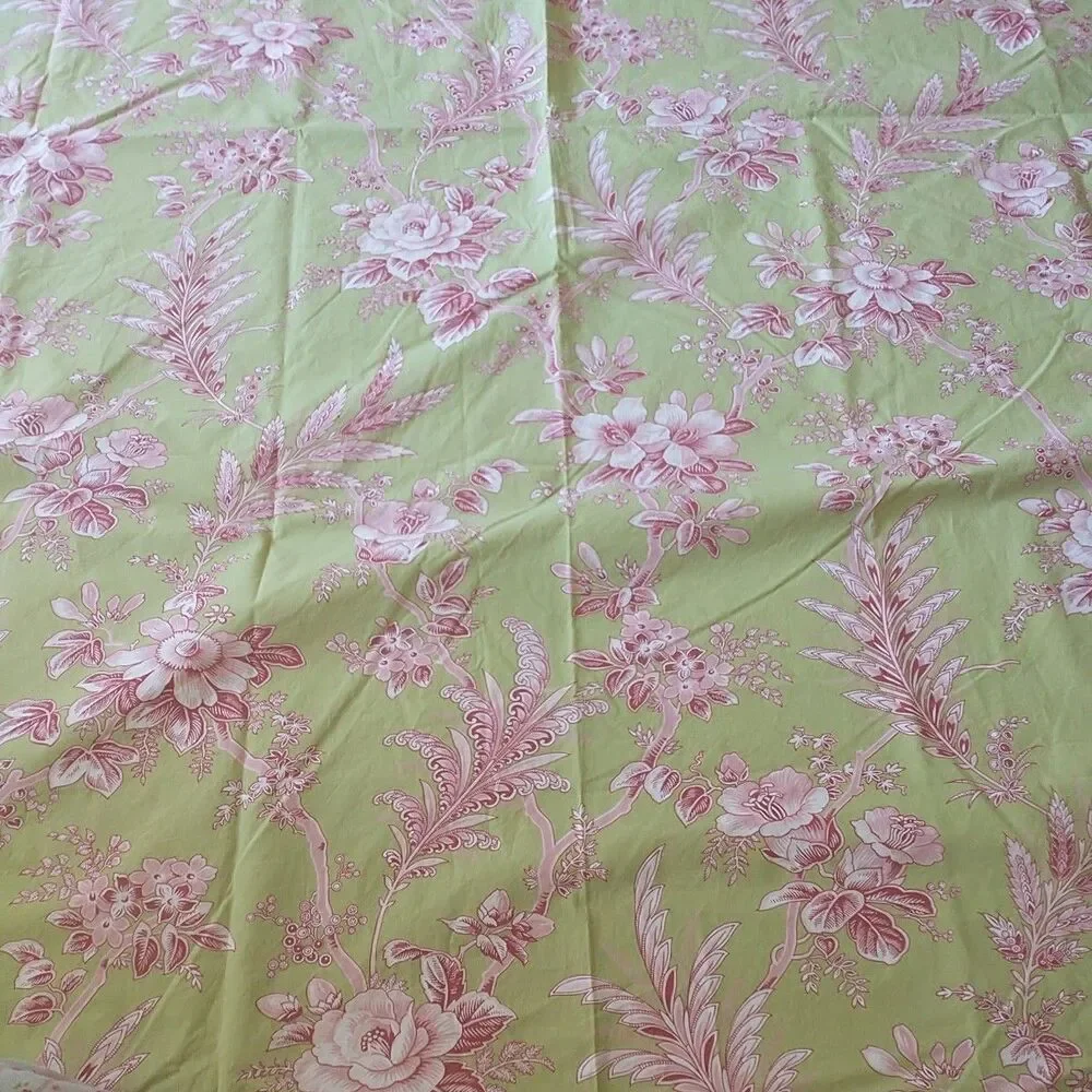 Pottery Barn Twin Duvet Cover Green Pink Floral Cotton Upcycle Crafters Diy